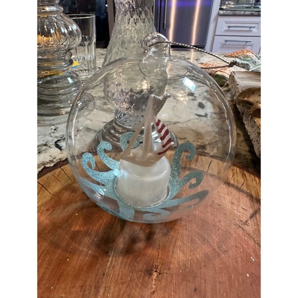 Vtg Nautical Ornament Light-Up Color-Changing Christmas Decoration Glass Globe - Picture 2 of 14